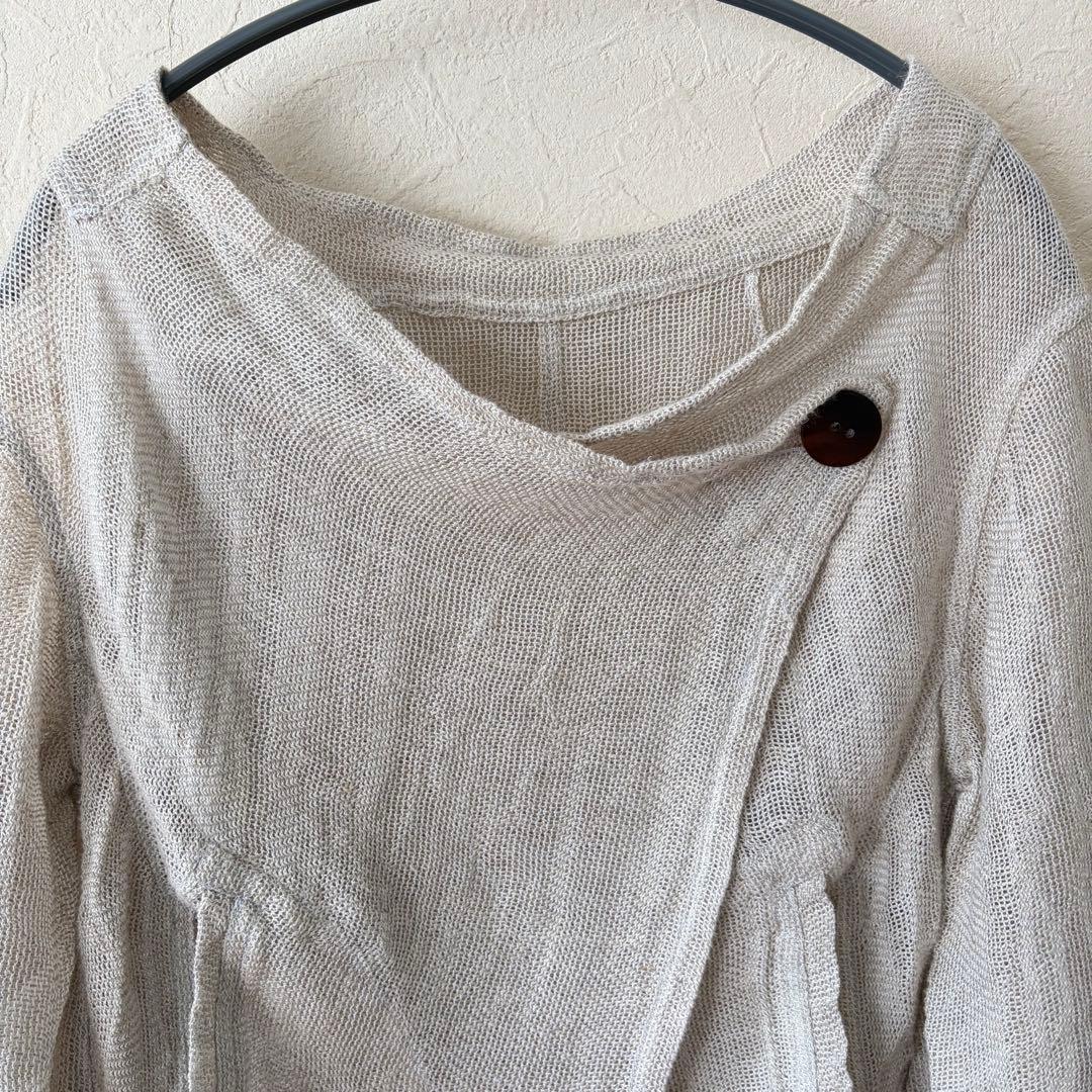 センソユニコ Cube Cube 麻 ジャケット 羽織り カーディガン アシメ