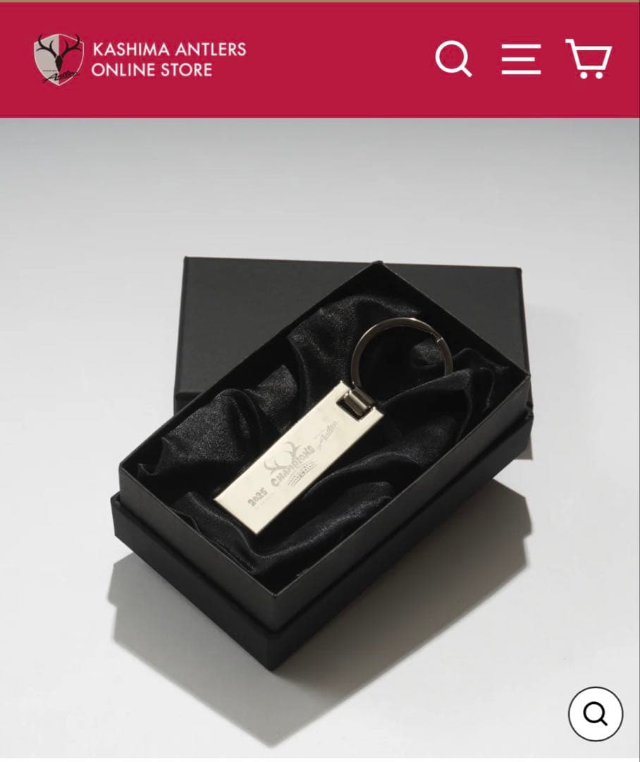 Ｊ１リーグ優勝記念スクエアチャームキーホルダー（メタル素材）　鹿島アントラーズ