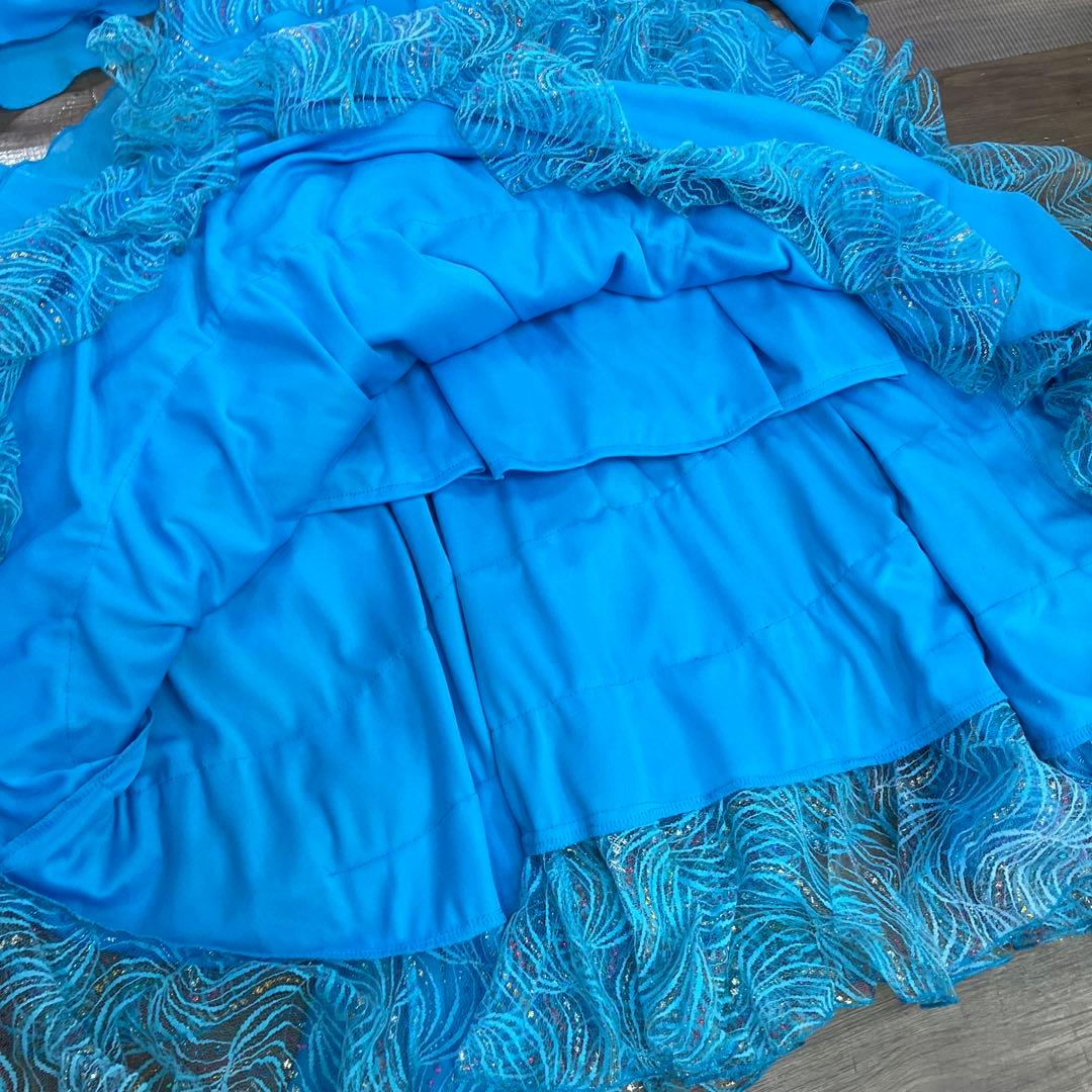 3.4 prima boutique 社交ダンス ドレス スカイブルー フリル