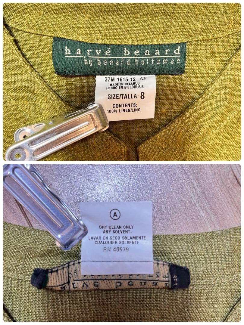 リネン100% 前開き バンドカラー ノースリーブ ロング ワンピース Y895