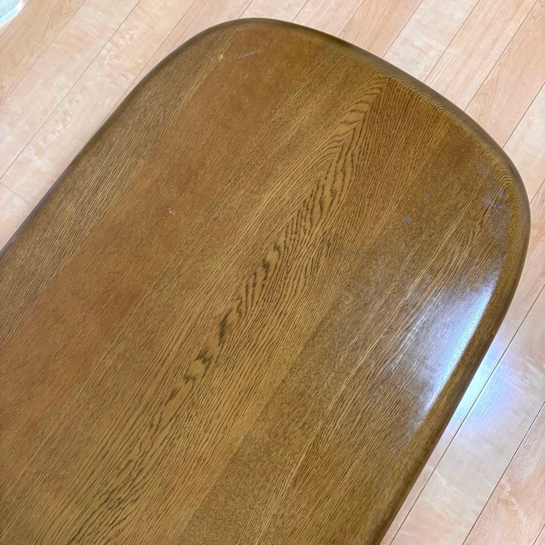 カリモク ローテーブル 棚付き センターテーブル 木製 楕円 国産家具