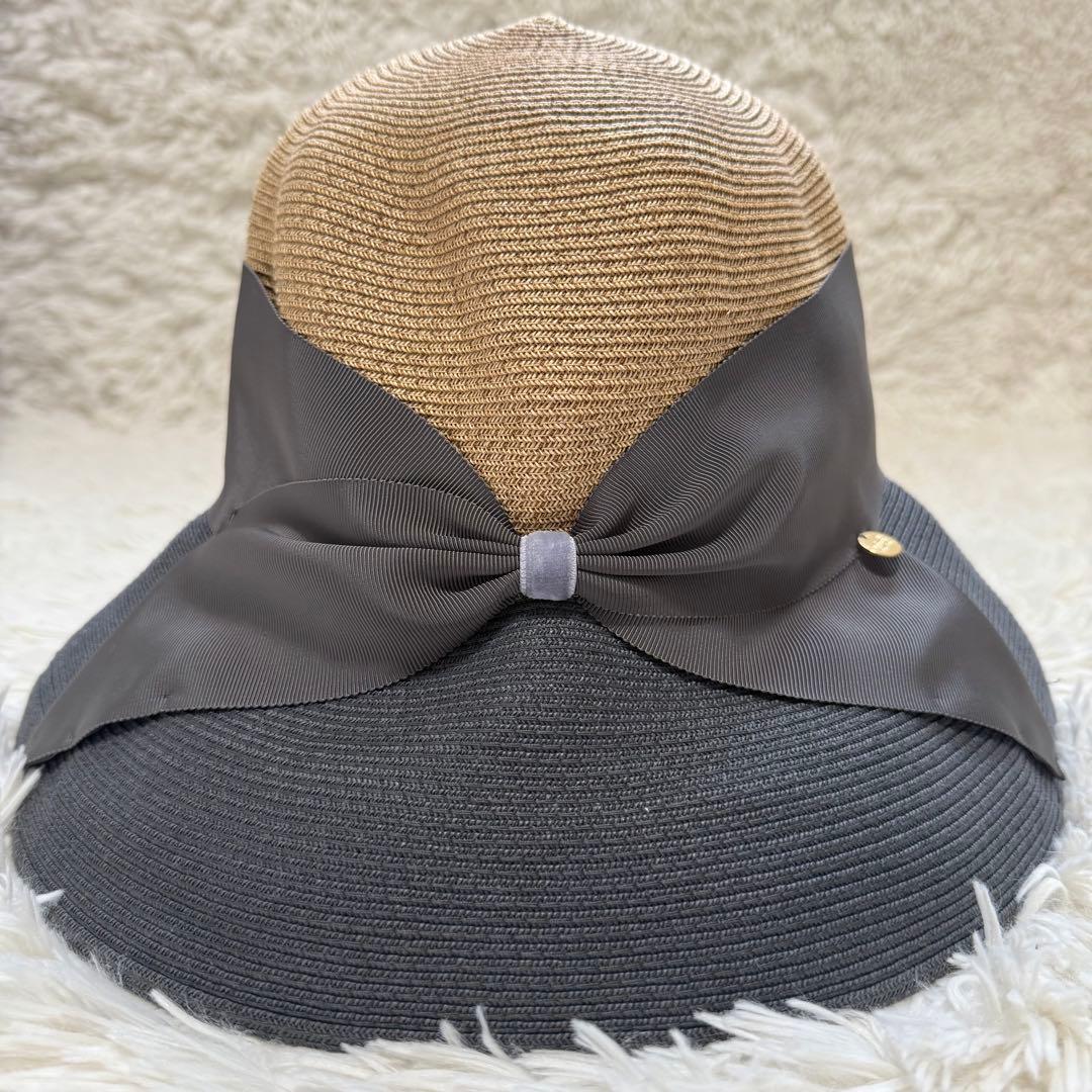 【極美品】アシーナニューヨーク リサコ ツートーンハット リボン 夏
