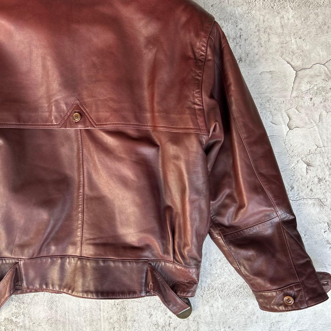 OLIVIER MASSUGER ラムレザー　レザージャケット　ダブル　L