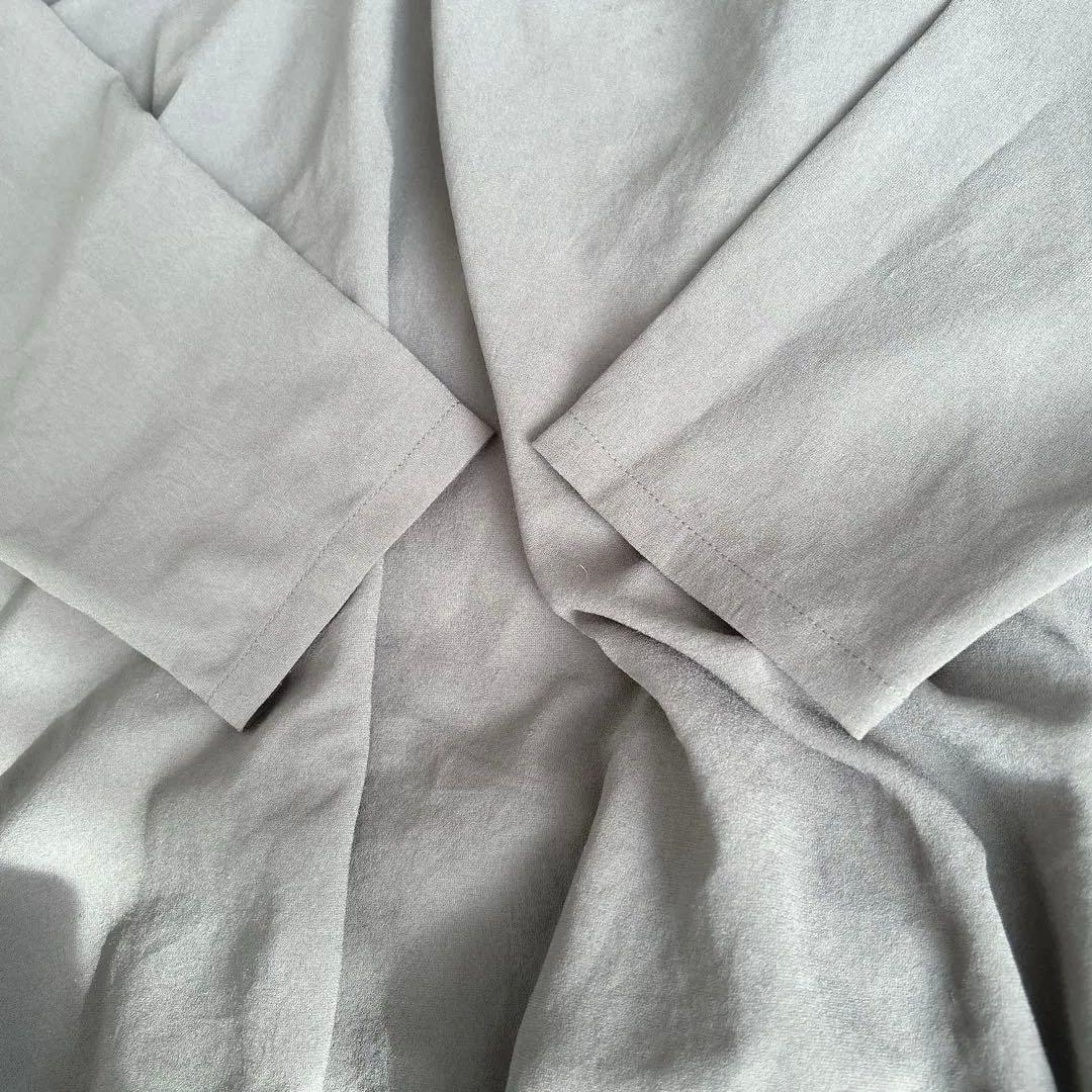 ビアズリー★ 後ろドレープTブラウス　ダークグレー