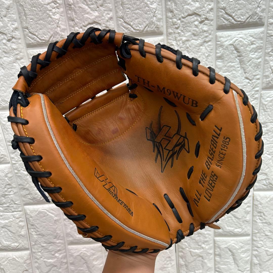 【美品】野球 グローブ 軟式 一般 キャッチャーミット ハタケヤマ