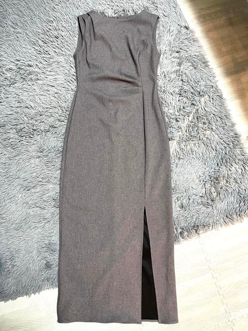ZARA グレー ノースリーブ ロングワンピース