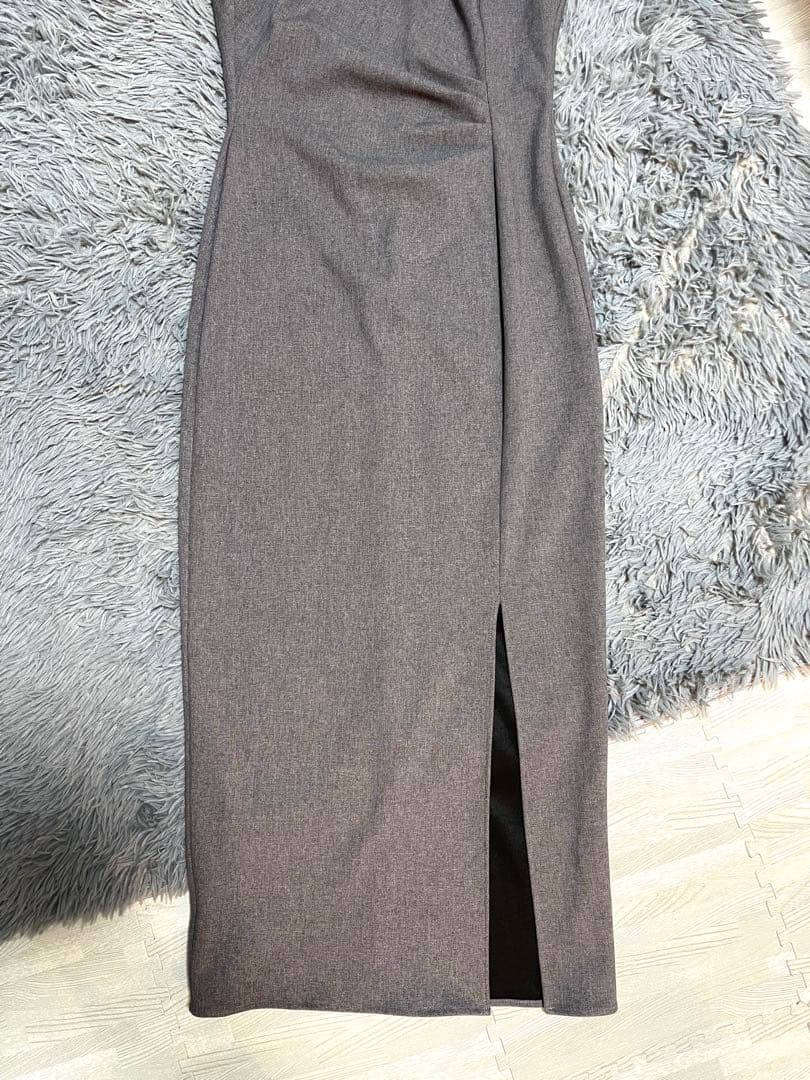 ZARA グレー ノースリーブ ロングワンピース