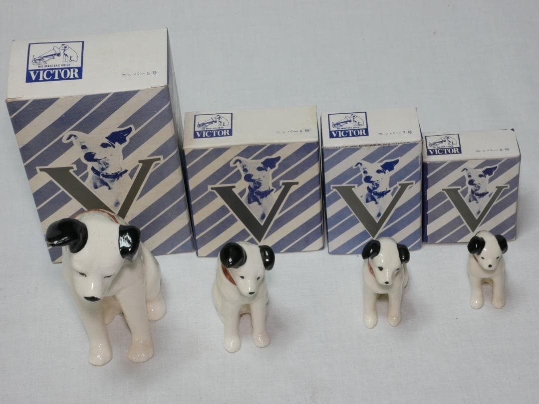 ビクター犬　ニッパー君　陶器置物　7匹　ビンテージ