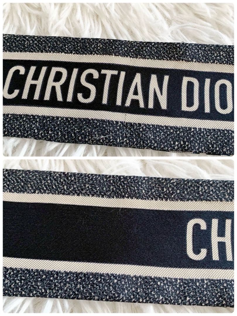 クリスチャンディオール　ミッツァ　トロッター　オブリーク　リボンスカーフ　シルク