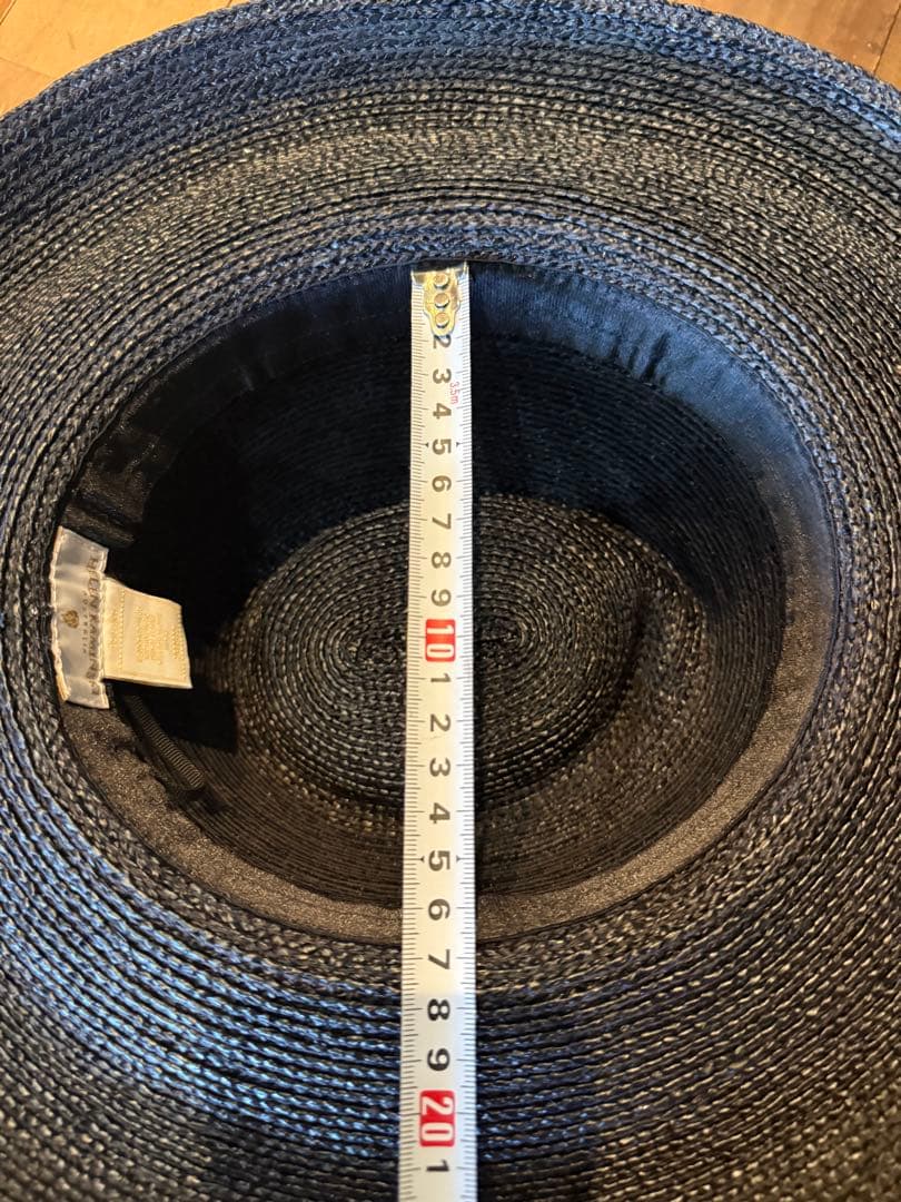 極美品　ヘレンカミンスキー　ラフィア　麦わら帽子　黒　ブラック