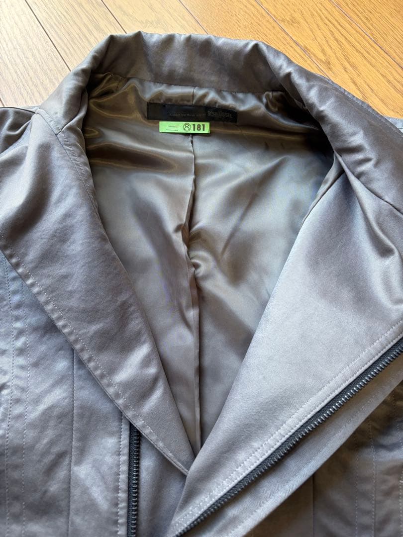 シュリセル、ライダースジャケット、グレー、ダブルジップ、Y2K、お兄、ギャル男