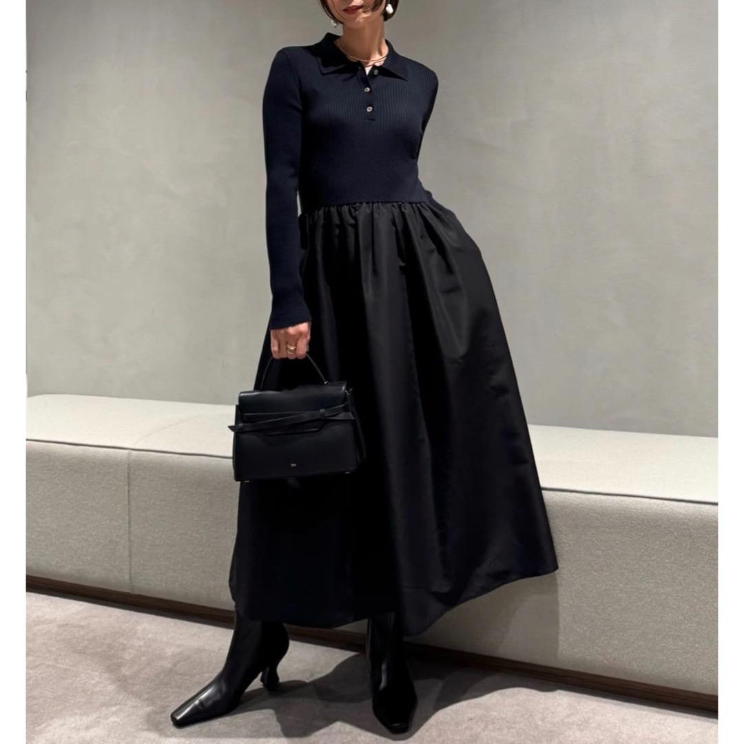 UNITED ARROWS 25AW フィット ＆ フレア ポロワンピース