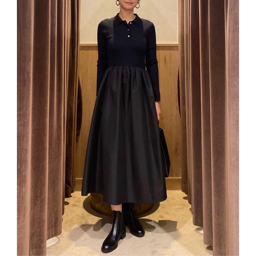 UNITED ARROWS 25AW フィット ＆ フレア ポロワンピース