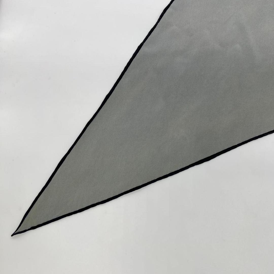 HERMES エルメス ロザンジュ スカーフ グレー　ブラック シルク