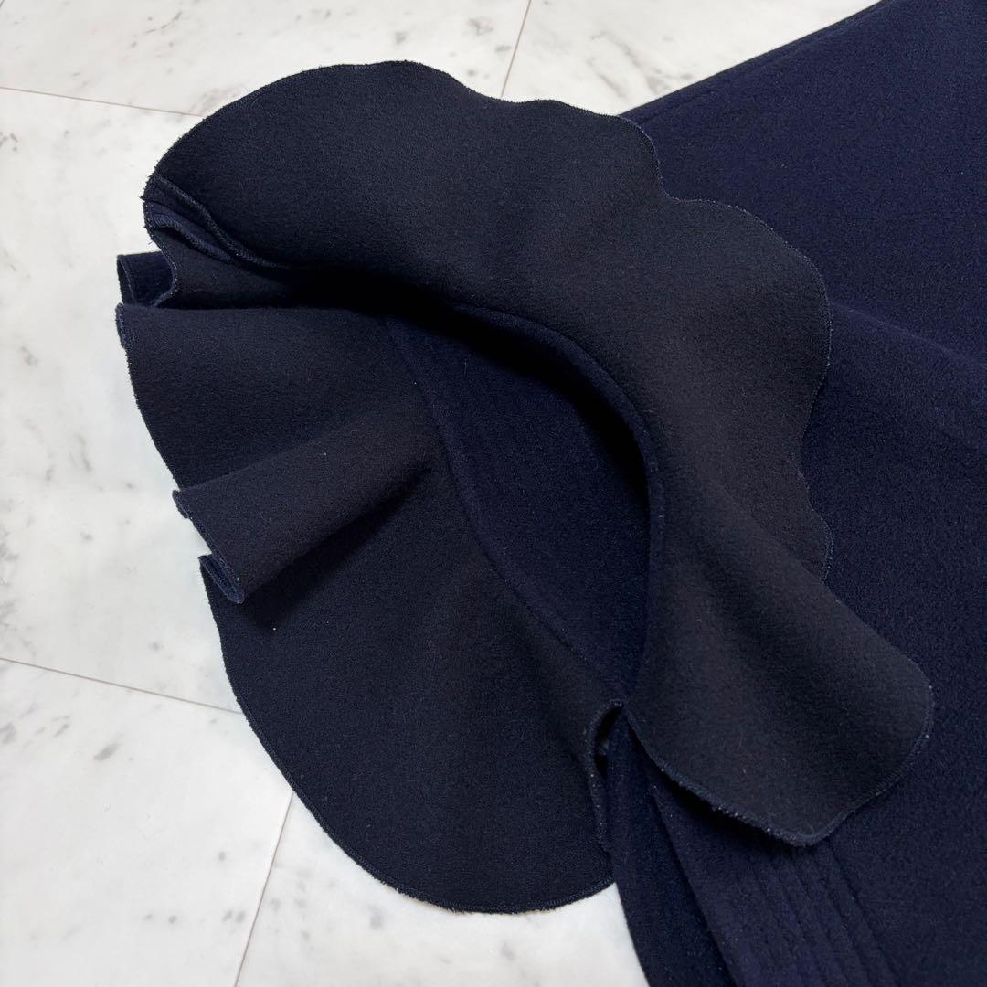 美品 Sov. ソブ アンゴラ100% ポンチョ ケープコート フリル