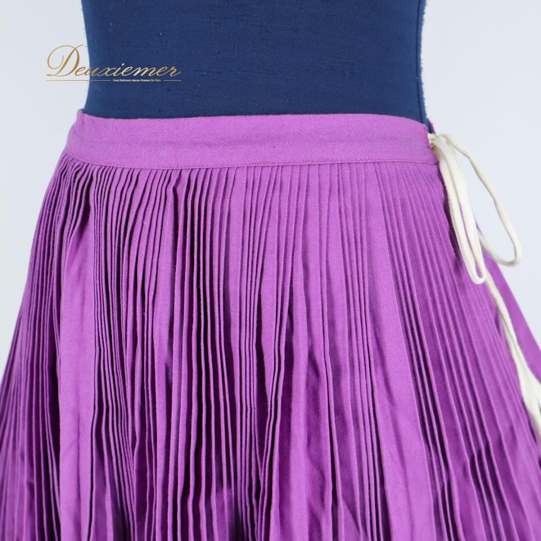 【フォークダンス衣装】パープル スカート 紫 白 ホワイト プリーツスカート