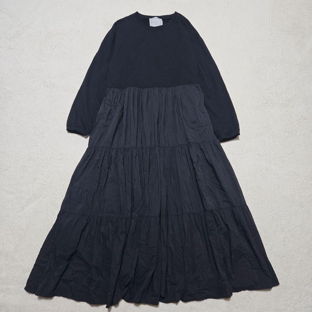 ビアズリー　カットコンビティアードワンピース