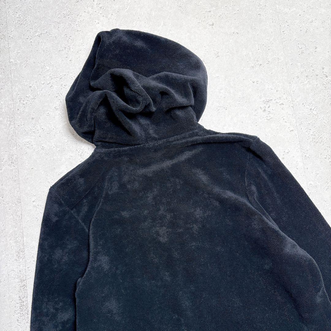 フレッドペリー　ベロアトラックジャケット　ジップアップパーカー　刺繍ロゴ　黒