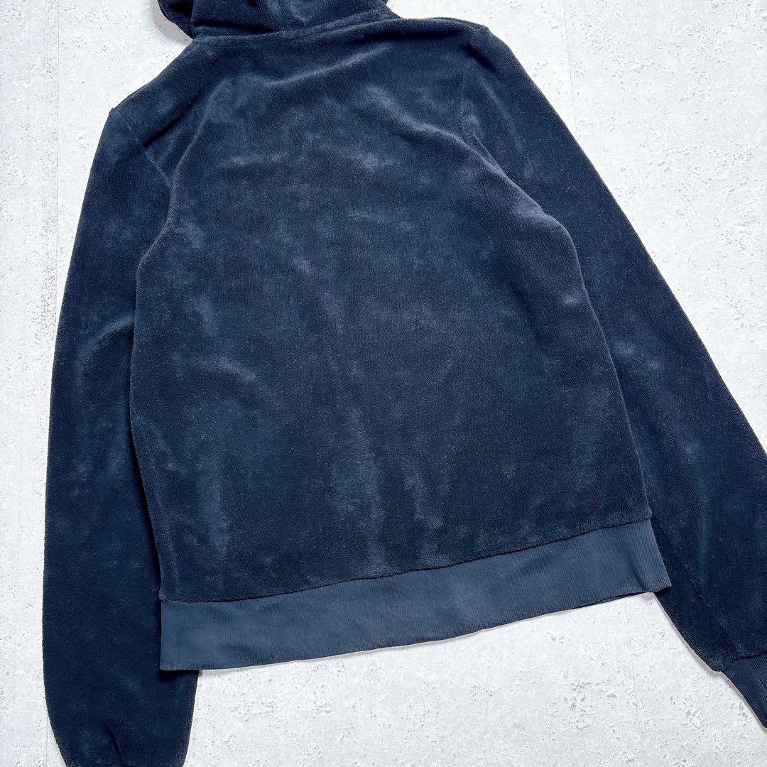 フレッドペリー　ベロアトラックジャケット　ジップアップパーカー　刺繍ロゴ　黒