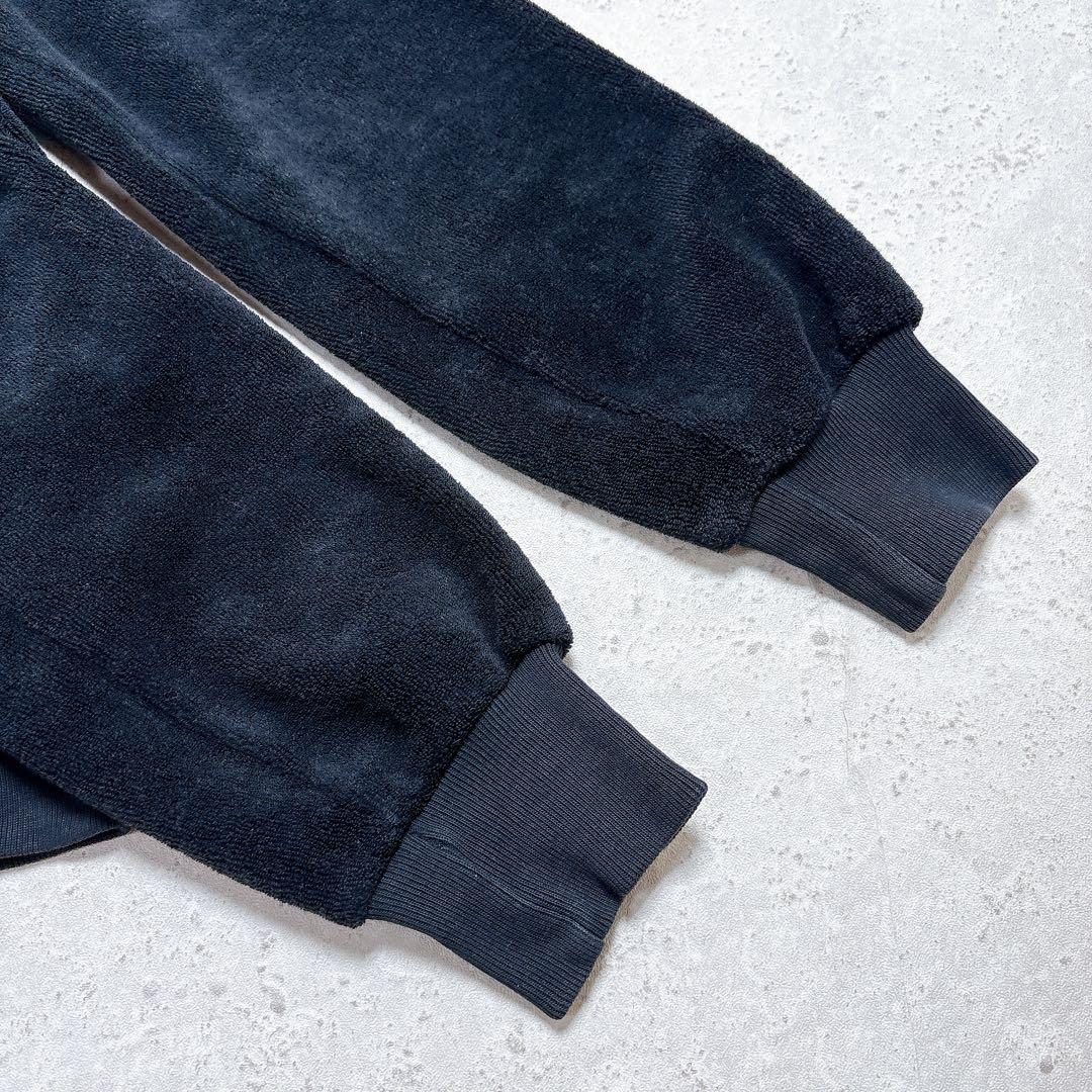 フレッドペリー　ベロアトラックジャケット　ジップアップパーカー　刺繍ロゴ　黒