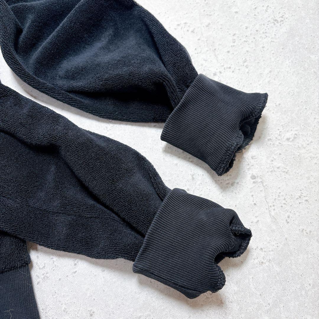 フレッドペリー　ベロアトラックジャケット　ジップアップパーカー　刺繍ロゴ　黒