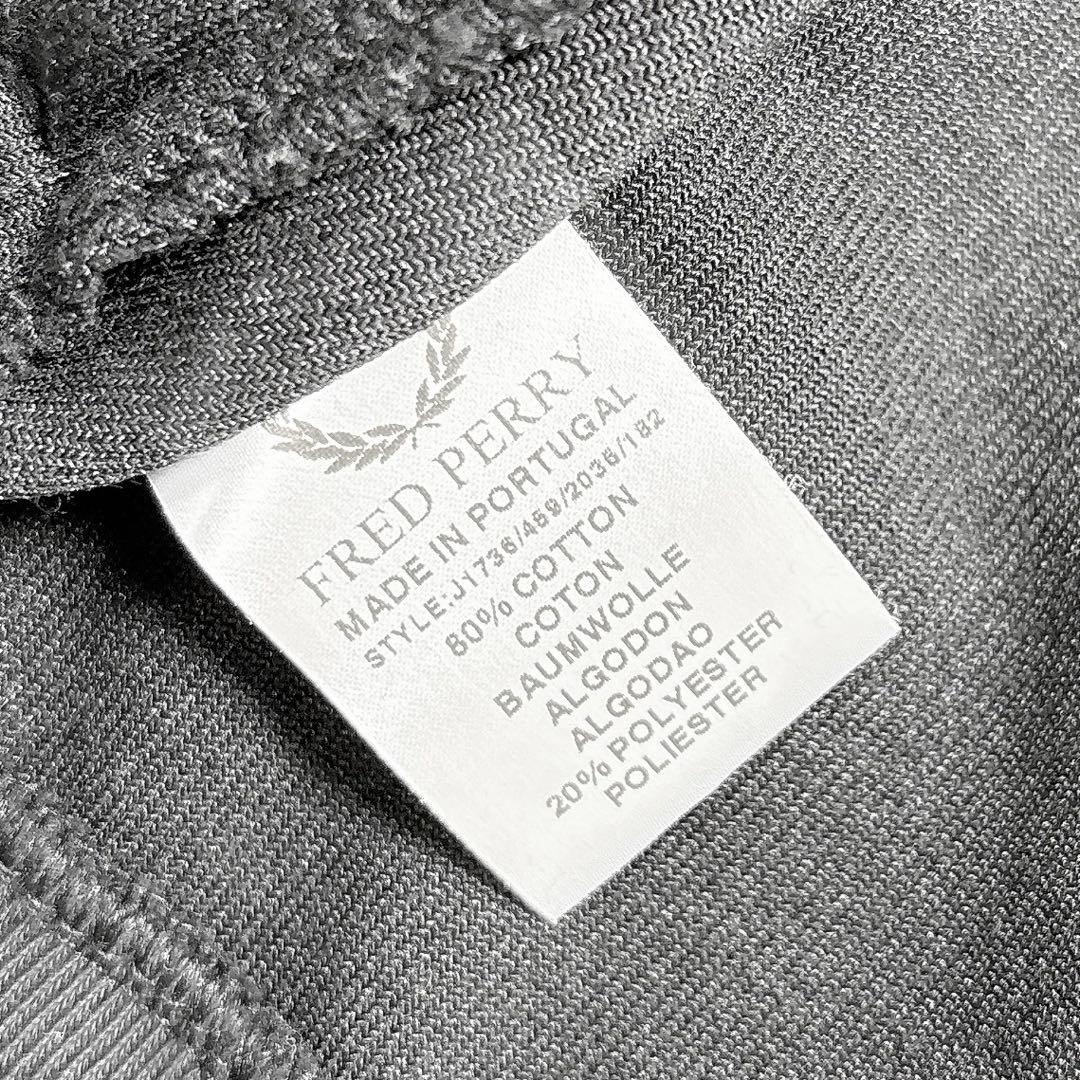 フレッドペリー　ベロアトラックジャケット　ジップアップパーカー　刺繍ロゴ　黒