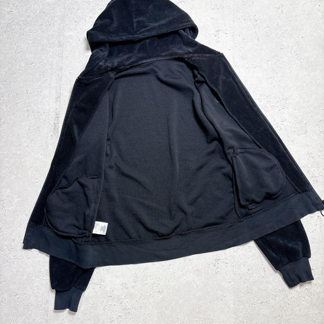 フレッドペリー　ベロアトラックジャケット　ジップアップパーカー　刺繍ロゴ　黒