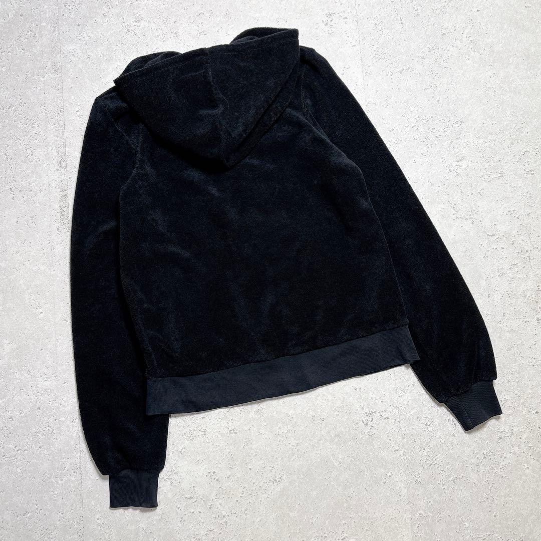 フレッドペリー　ベロアトラックジャケット　ジップアップパーカー　刺繍ロゴ　黒