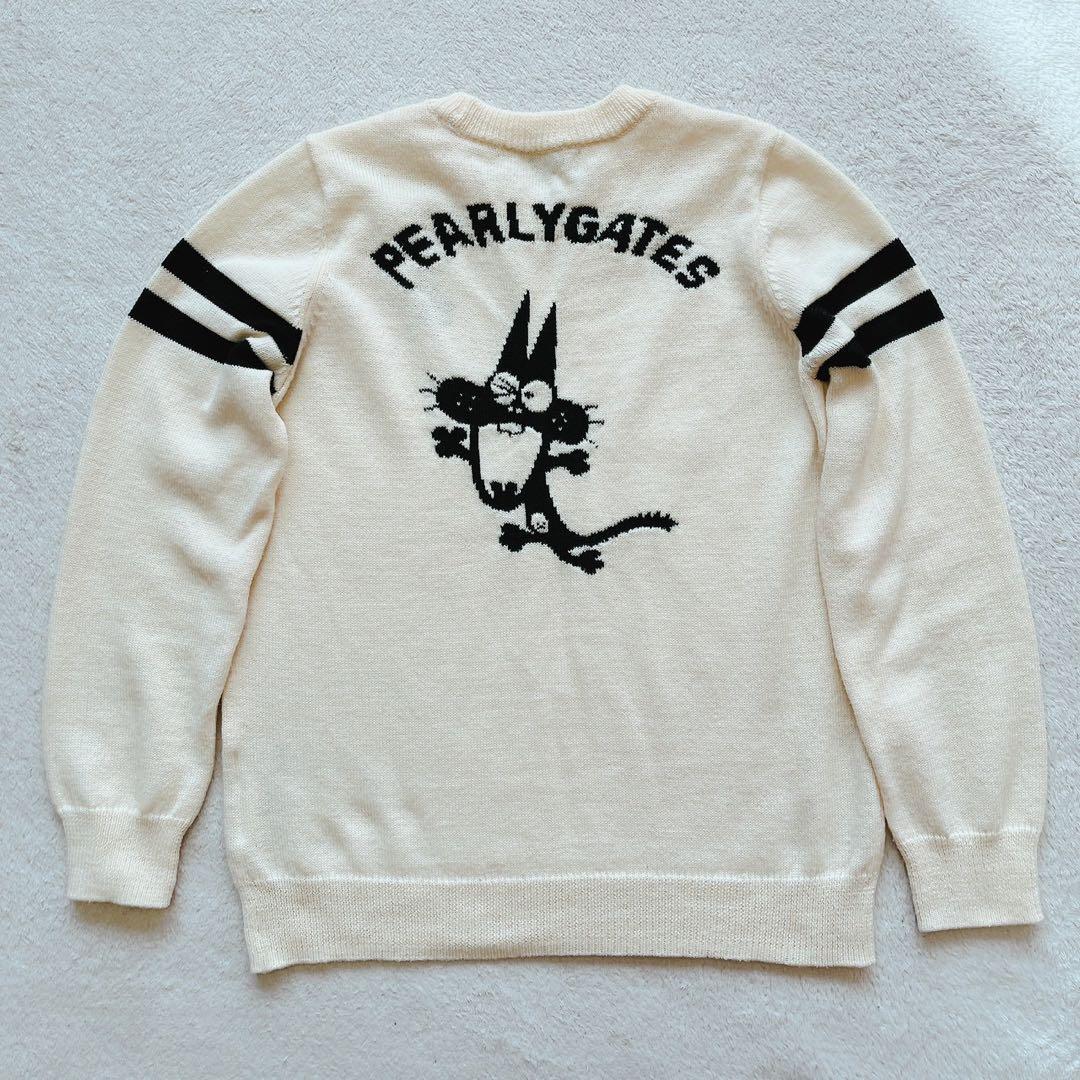 美品　近年 パーリーゲイツ　ニャロメ　ニット　セーター　毛　ホワイト　サイズ2