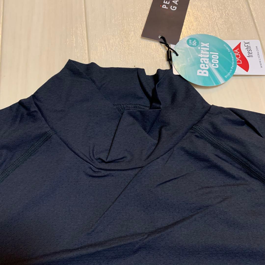 新品■14,300円【パーリーゲイツ】長袖　タートルネック　ウェア 3/S 紺