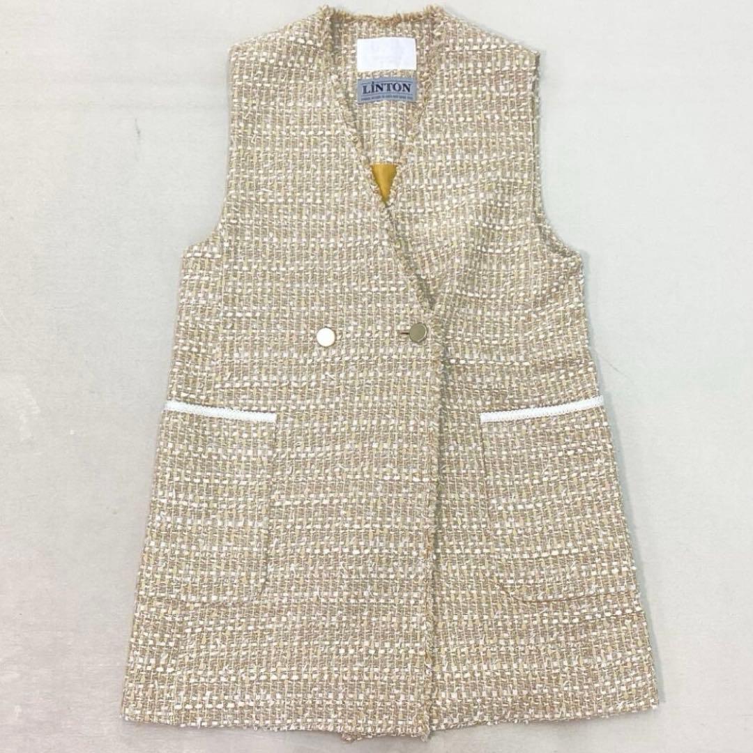 ✨2025未使用級✨BALLSEY　Coconutセミロングジレ　ツイード　36