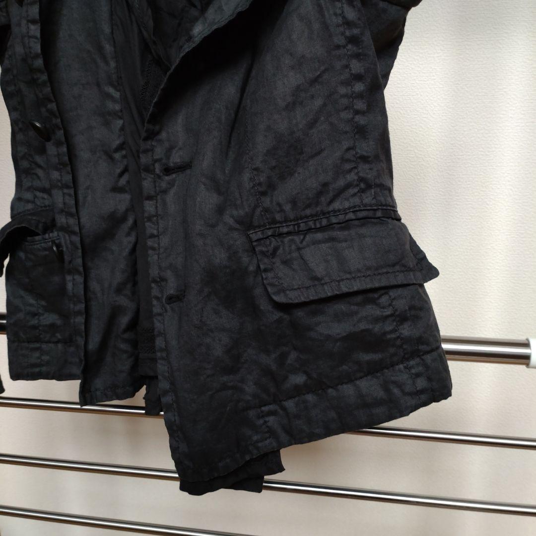 tricot COMME des GARÇONS ブラック麻のジャケット