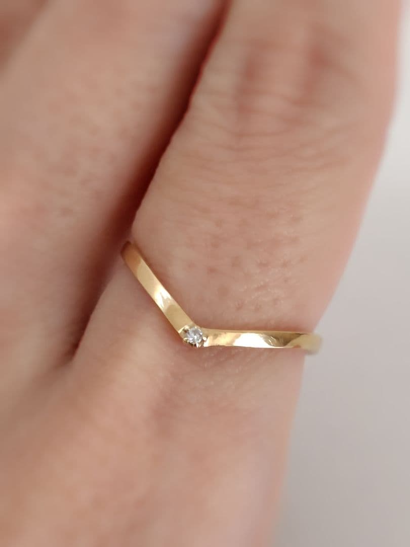 エテ　v字リング　K10