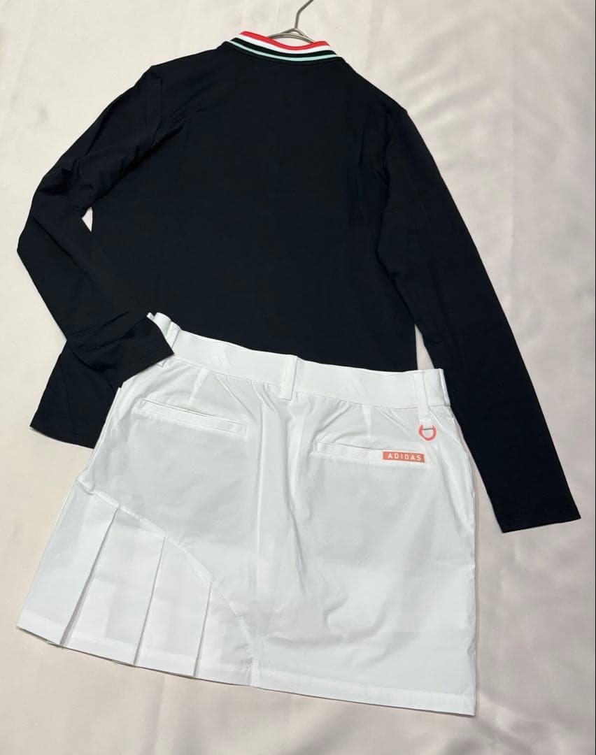 新品adidasゴルフ　ハーフジップポロシャツ　プリーツ スカート大きめサイズ
