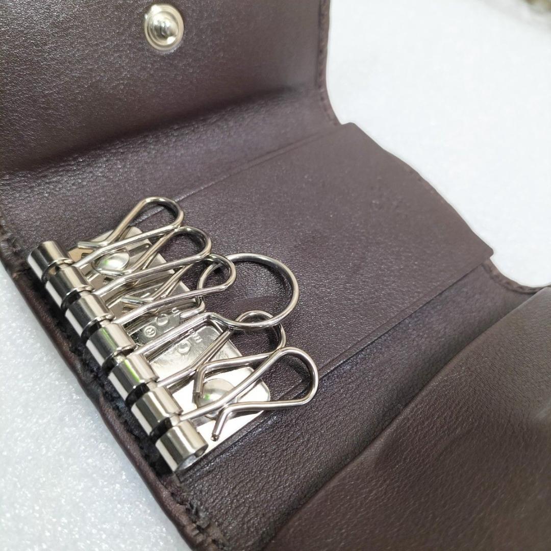 グッチ 正規品 グッチシマ キーケース 本革 6連 インターロッキング