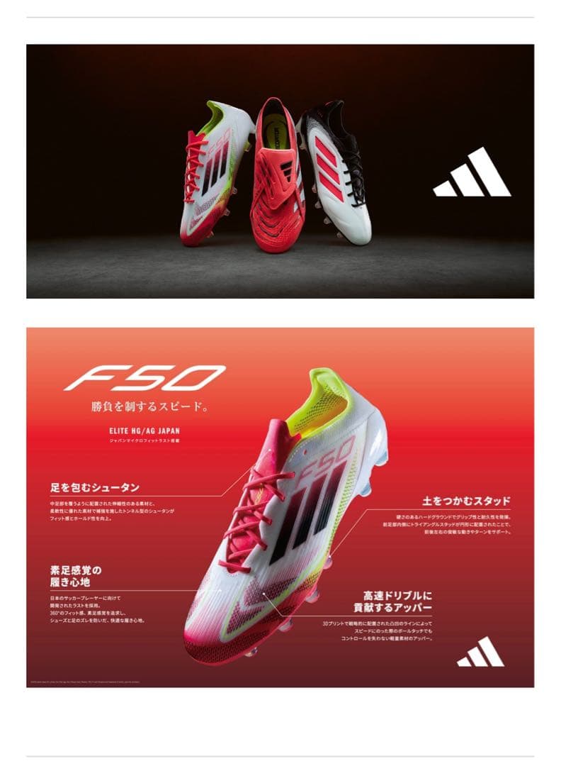 美品　adidas F50 ELITE HG/AG JAPAN 22センチ