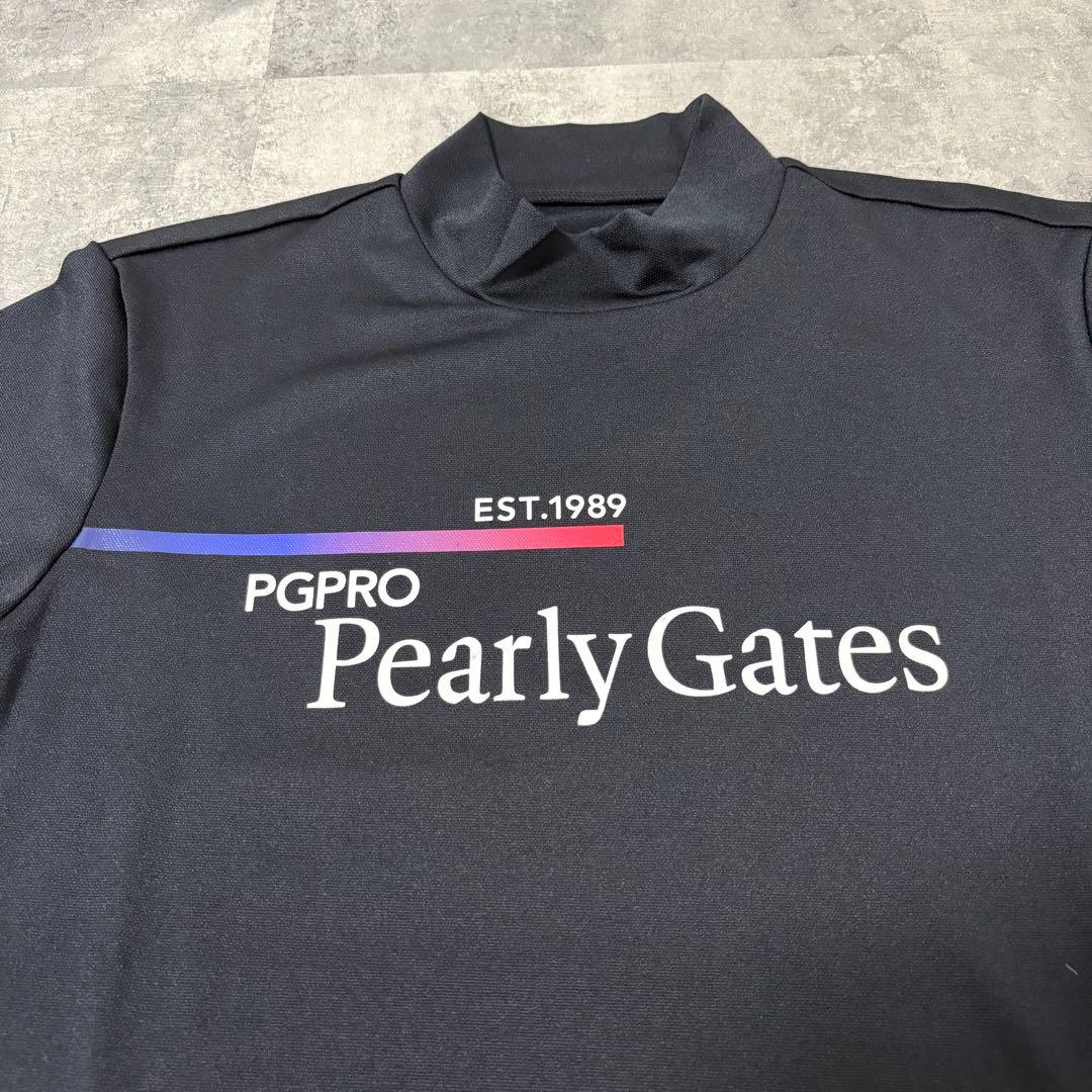 【新品】パーリーゲイツ　半袖モックネックシャツ　PGPRO ブラック　Mサイズ