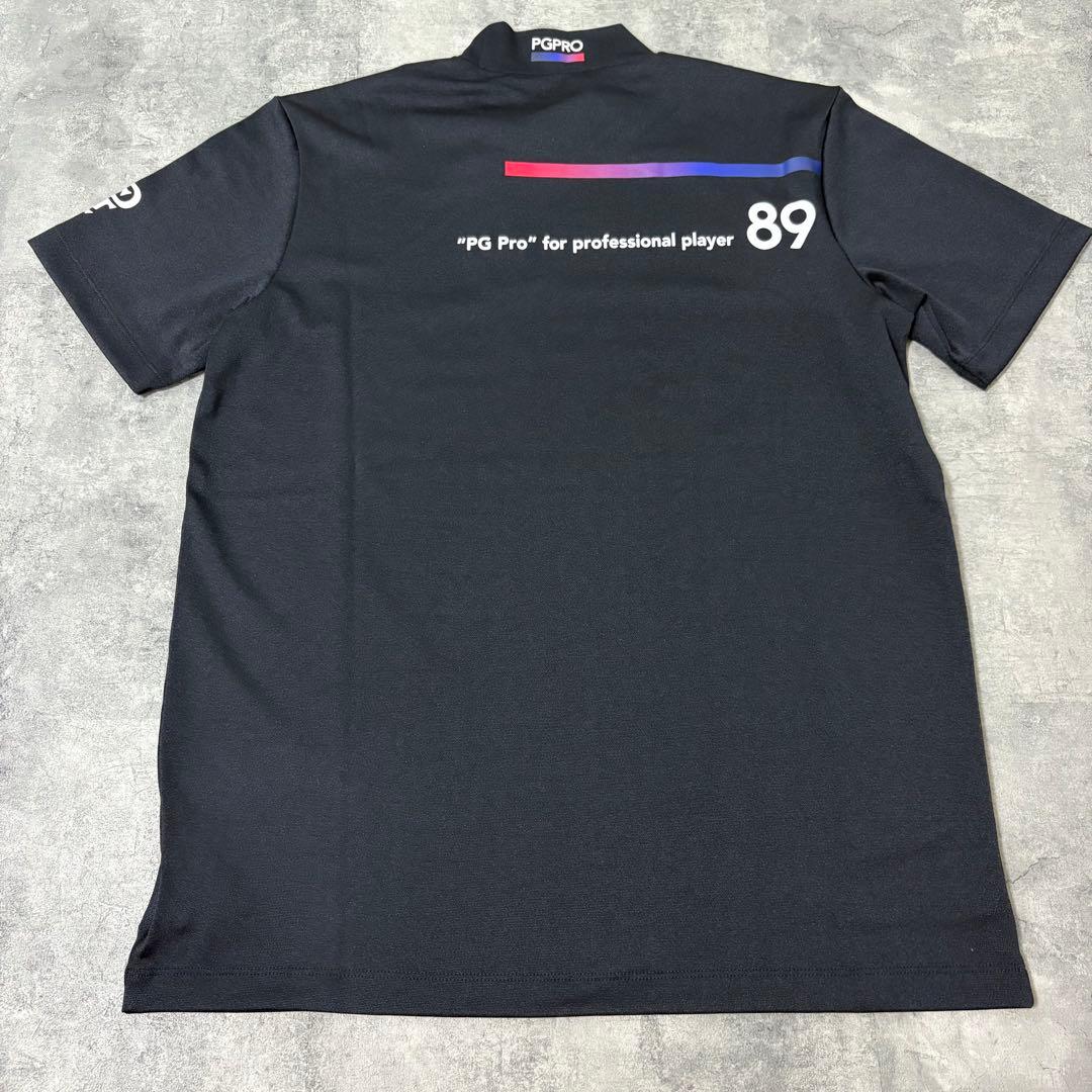 【新品】パーリーゲイツ　半袖モックネックシャツ　PGPRO ブラック　Mサイズ