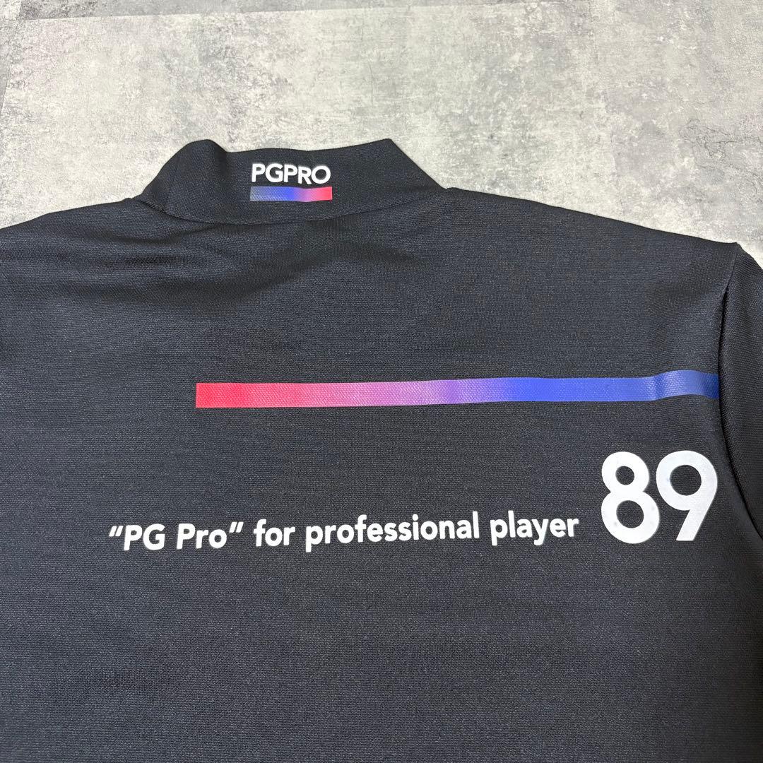 【新品】パーリーゲイツ　半袖モックネックシャツ　PGPRO ブラック　Mサイズ