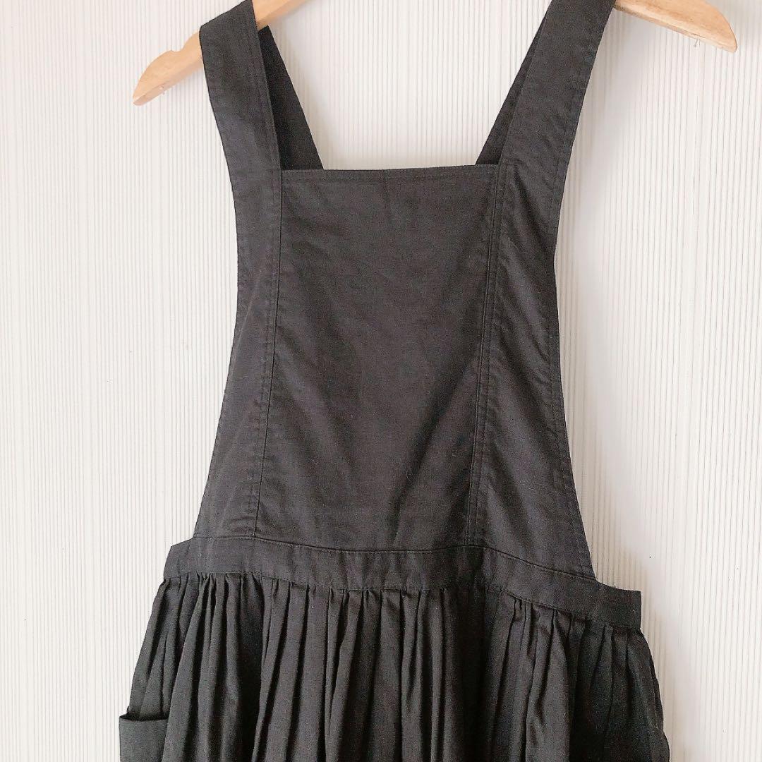 【新品タグ付き】kurasukoto おめかしエプロン コットンリネン ブラック