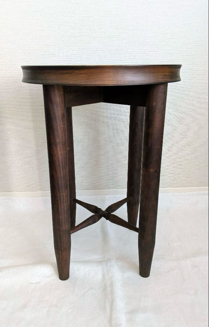 家具作家 木製 スツール 丸椅子 サイドテーブル 直径30cm 北欧