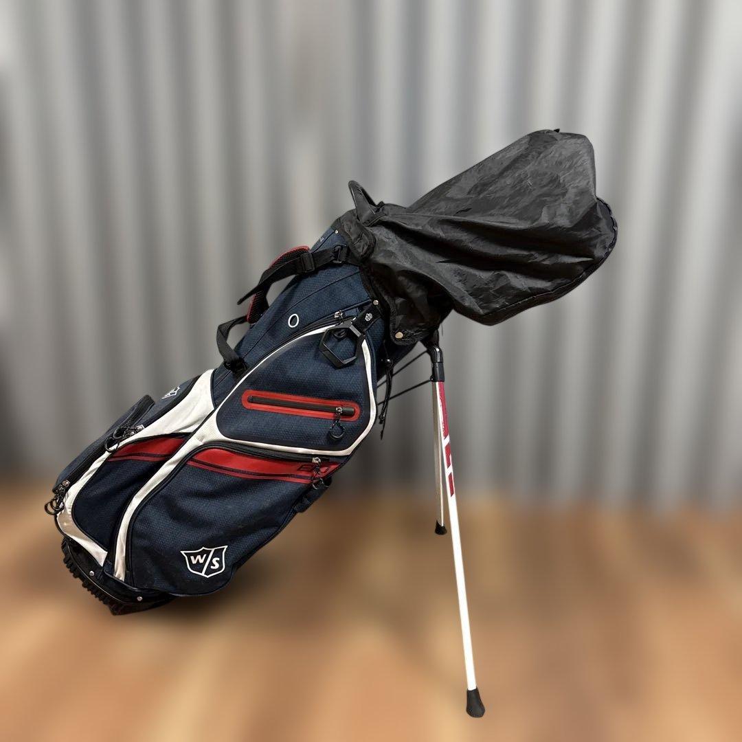 Wilson キャディバッグ ネイビー/ホワイト/レッド