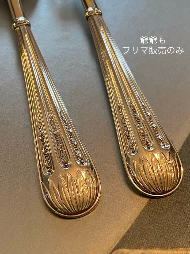 フランス Cardeilhac／純銀／デザートフォーク＆デザートスプーン