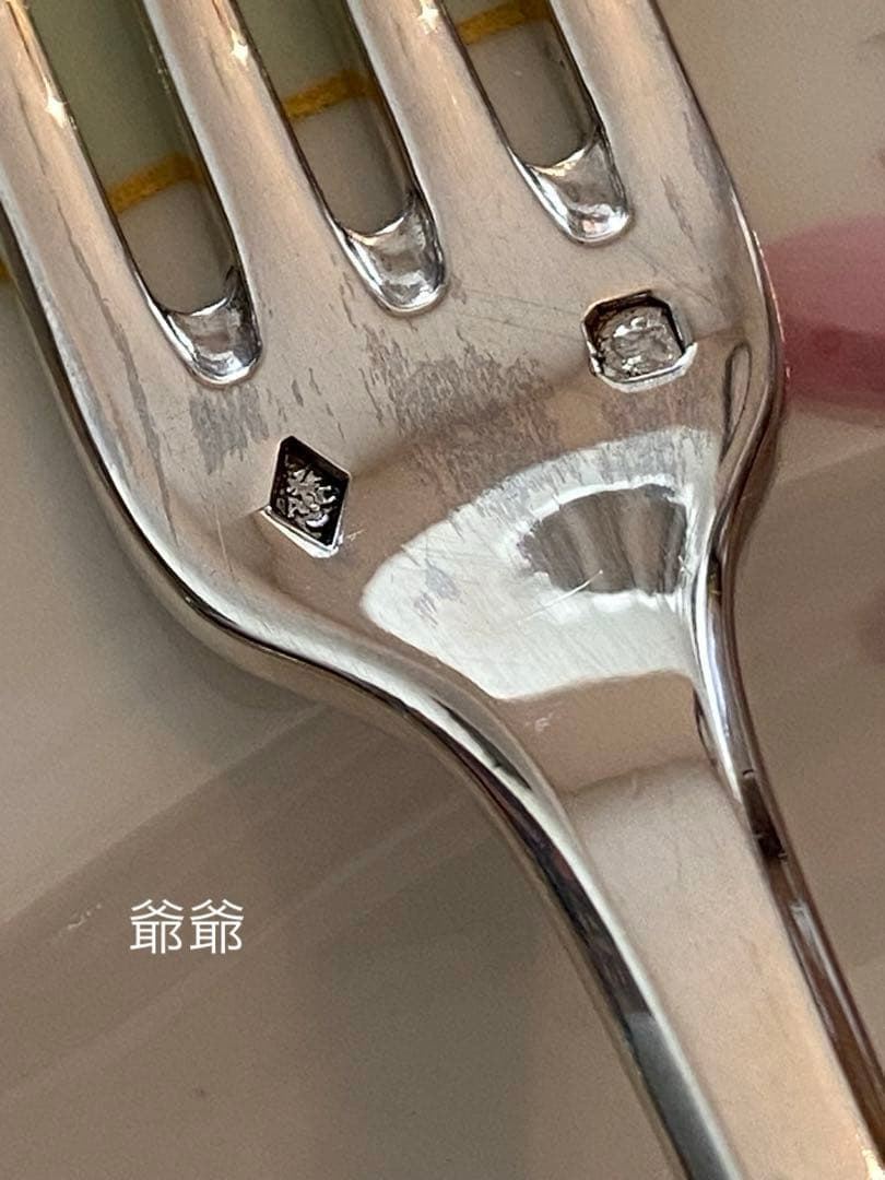 フランス Cardeilhac／純銀／デザートフォーク＆デザートスプーン