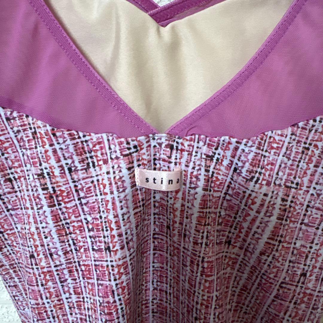 stina ピンク系 Vネック レオタード140〜150