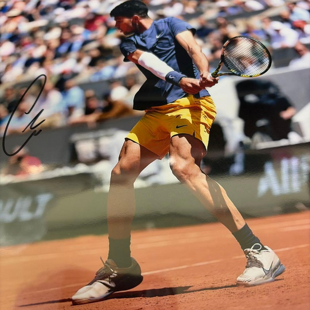 男子テニス　チャンピオン　カルロス・アルカラス 直筆サイン入りフォト 証明書付