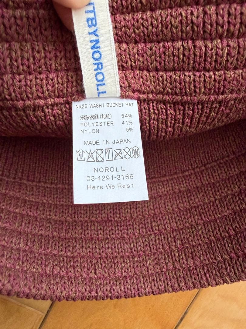 帽子 NOROLL / WASHI KNIT BUCKET HAT WINE