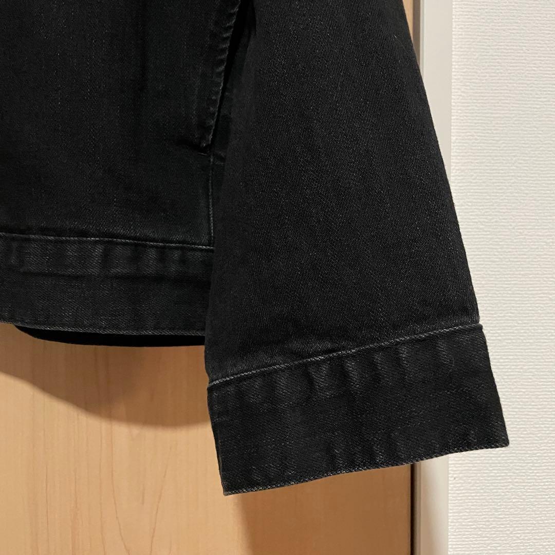 ユニクロUNIQLO デニムジャケット ダークグレー XL 1stブラック 黒