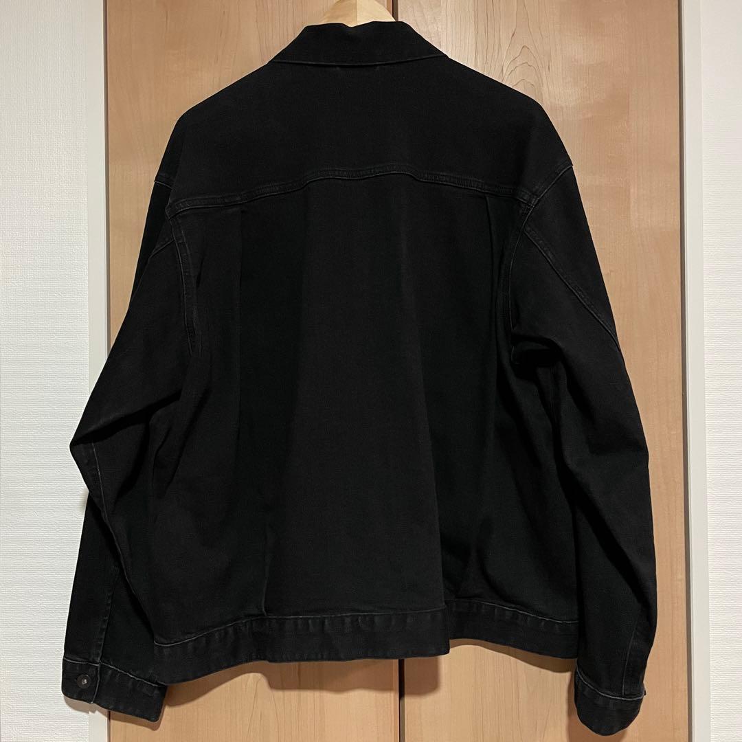 ユニクロUNIQLO デニムジャケット ダークグレー XL 1stブラック 黒