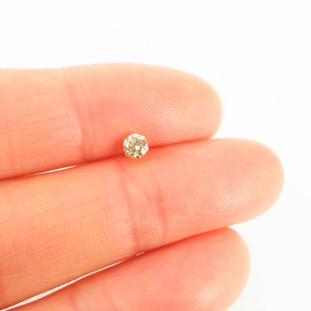 葉*帯様 K18YG 天然ダイヤモンド 0.143ct 片耳ピアス　ソーティング